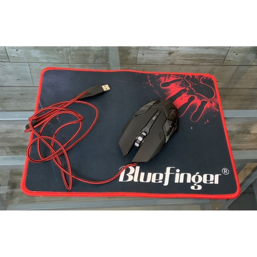 BlueFinger Gaming Computer Mouse and Mouse Pad USB Wired‎ 11.8"x9.8" Pad